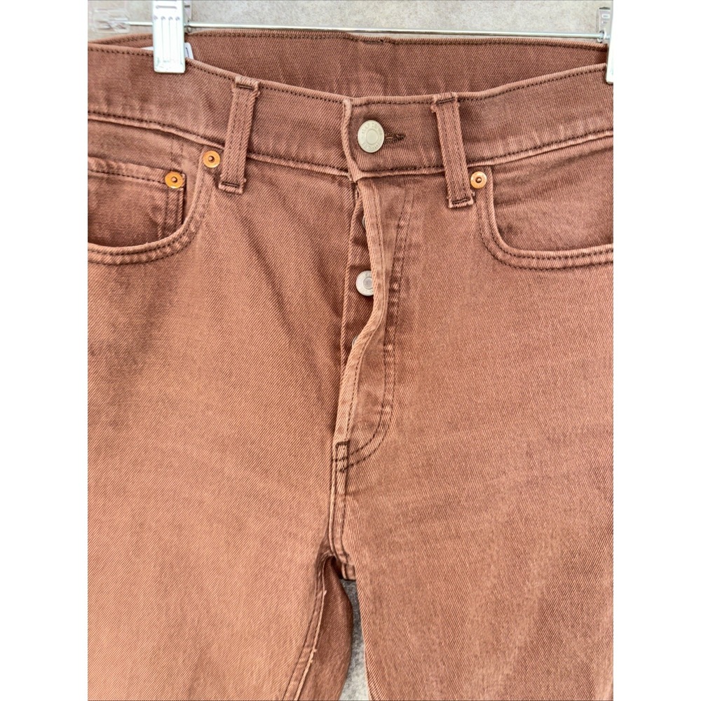 GAP Cheeky Straight Jeans Womens 28 Brown High Rise Raw Hem Button Fly Denim - Picture 14 of 16